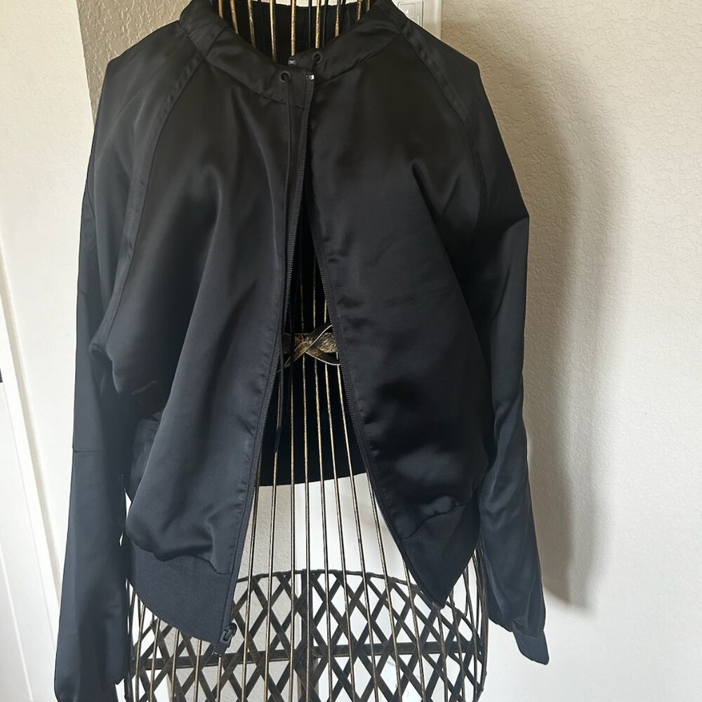 Adidas GLAM ON BOMBER JACKET, BLACK, SIZE XS - Picture 7 of 9